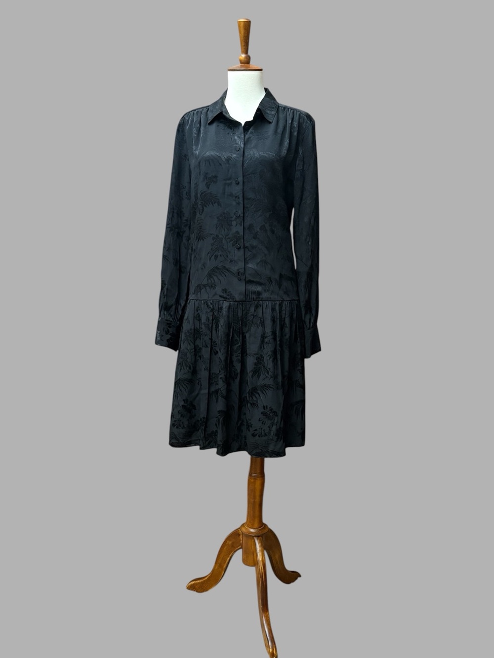 Women’s Black Long-Sleeve Shirt Dress
